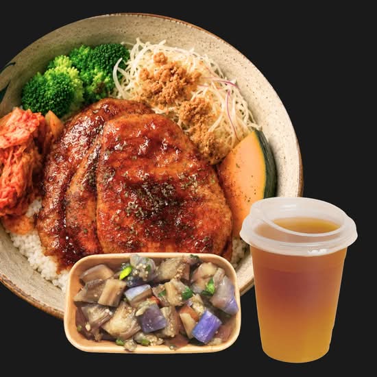Ginger Pork Chop Rice Bowl Combo 薑汁豬排盒飯套餐